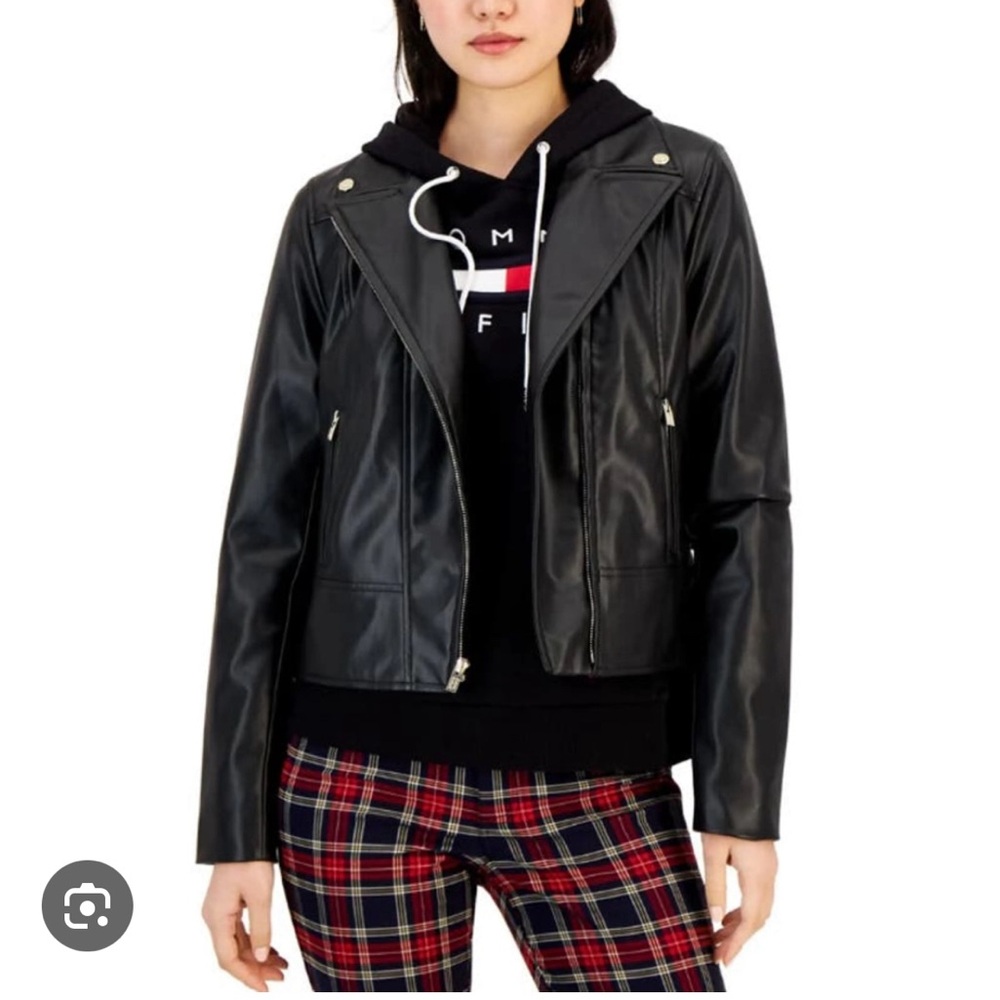 Tommy Hilfiger Women's Faux Leather Jacket Plus Size XXL